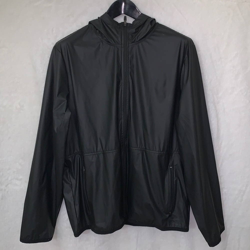 Express Men’s Hoodie Windbreaker Size Large Black New W/Tags Woven